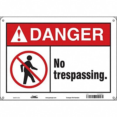 Safety Sign 10 inx14 in Polyethylene