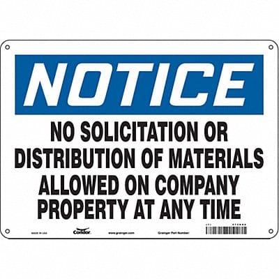 Safety Sign 10 in x 14 in Aluminum