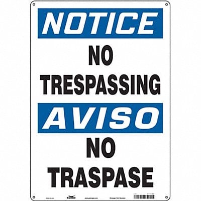 J7002 Safety Sign 20 in x 14 in Aluminum