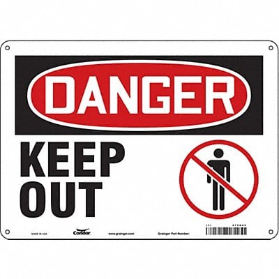 Safety Sign 10 in x 14 in Aluminum