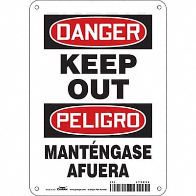 Safety Sign 10 in x 7 in Polyethylene