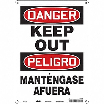 Safety Sign 14 inx10 in Polyethylene