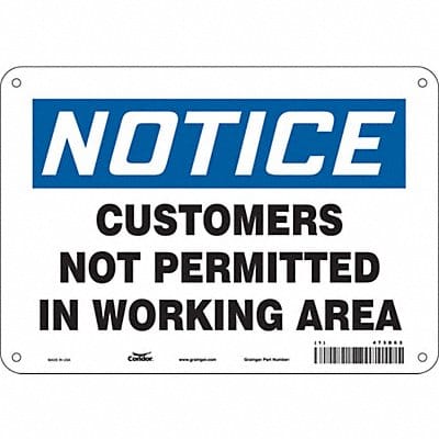 Safety Sign 7 in x 10 in Polyethylene