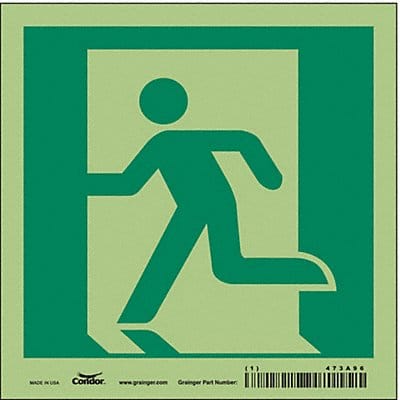 Safety Sign 6 in x 6 in Glow Vinyl