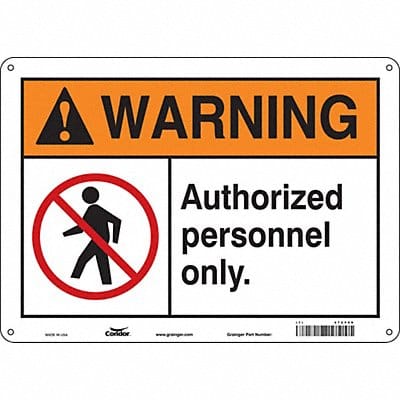 Safety Sign 10 inx14 in Aluminum