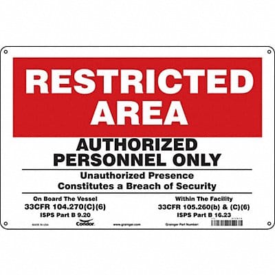 Safety Sign 12 inx18 in Aluminum