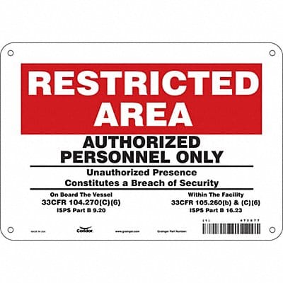 Safety Sign 7 in x 10 in Polyethylene