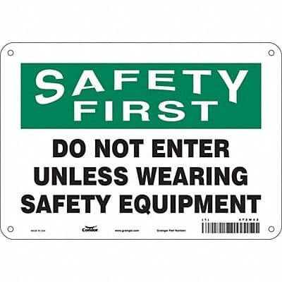 Safety Sign 7 in x 10 in Aluminum