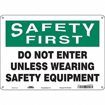 Safety Sign 10 inx14 in Aluminum