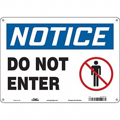 Safety Sign 10 inx14 in Polyethylene