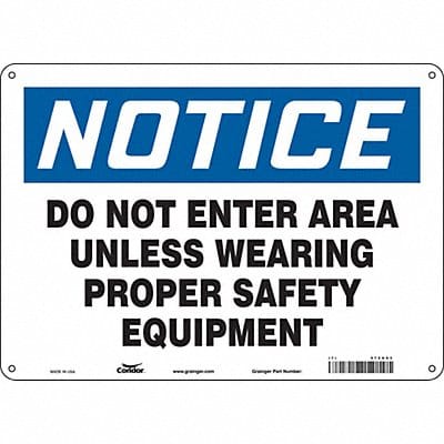 Safety Sign 10 inx14 in Aluminum