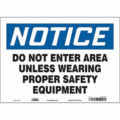 Safety Sign 10 inx14 in Vinyl