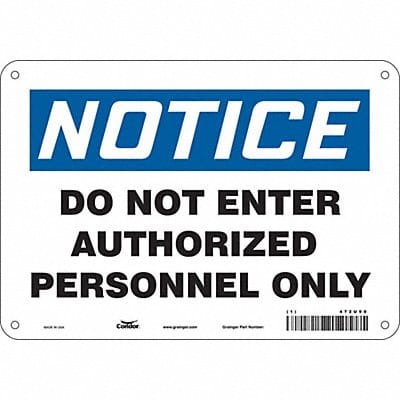 Safety Sign 7 inx10 in Polyethylene