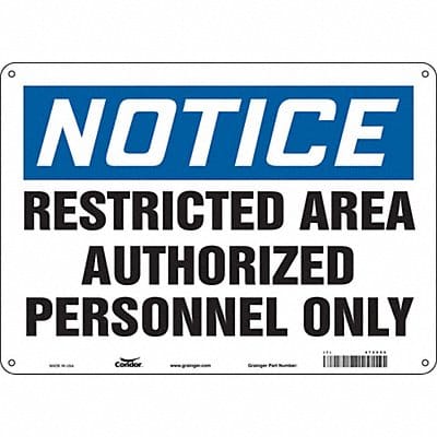 Safety Sign 10 inx14 in Aluminum