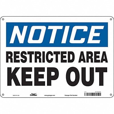 Safety Sign 10 in x 14 in Polyethylene