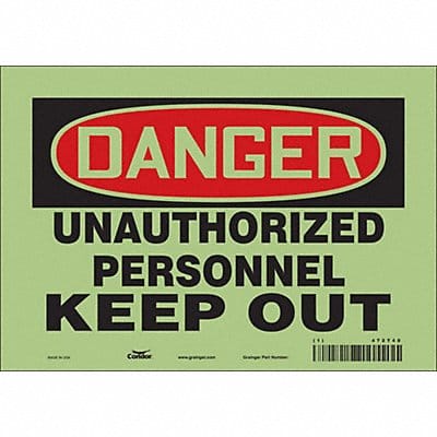 Safety Sign 14 inx10 in Glow Vinyl