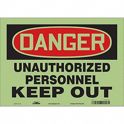 Safety Sign 10 in x 14 in Glow Vinyl