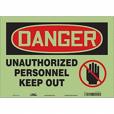 Safety Sign 10 in x 14 in Glow Vinyl