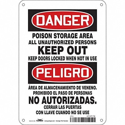 Safety Sign 10 in x 7 in Polyethylene