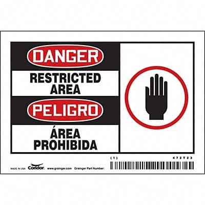 Safety Sign 3.5in x 5in Vinyl PK5