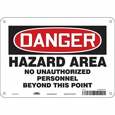 Safety Sign 7 in x 10 in Aluminum