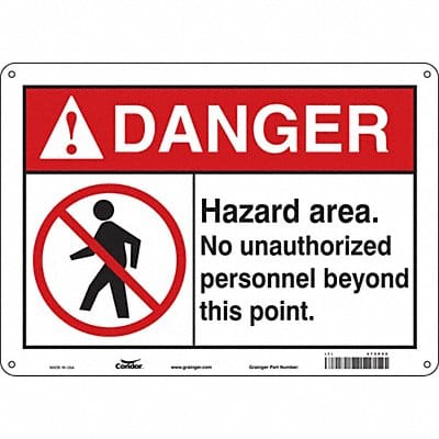 Safety Sign 10 in x 14 in Polyethylene