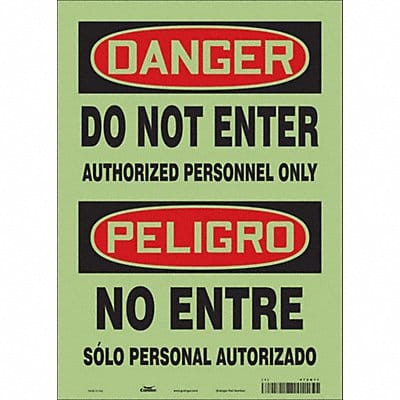 Safety Sign 14 inx10 in Glow Vinyl