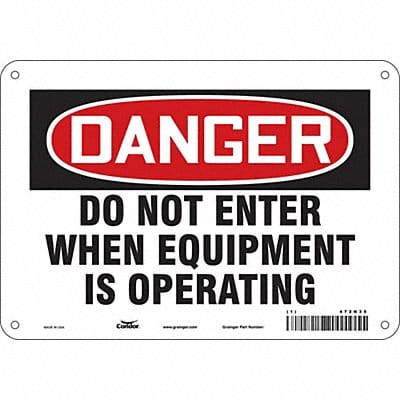 K1922 Safety Sign 7 inx10 in Polyethylene