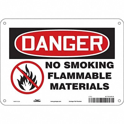 No Smoking Sign 7 in x 10 in Aluminum