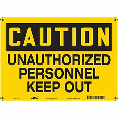 Safety Sign 10 inx14 in Aluminum