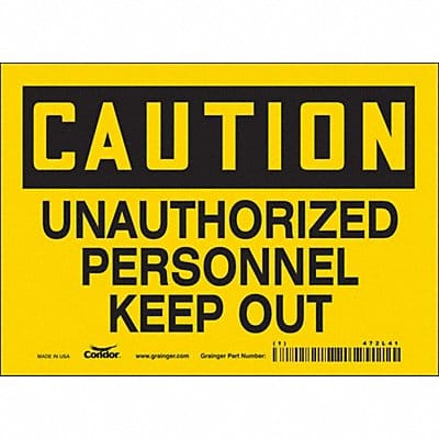 Safety Sign 5 in x 7 in Vinyl