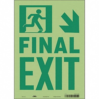 Safety Sign 14 inx10 in Glow Vinyl