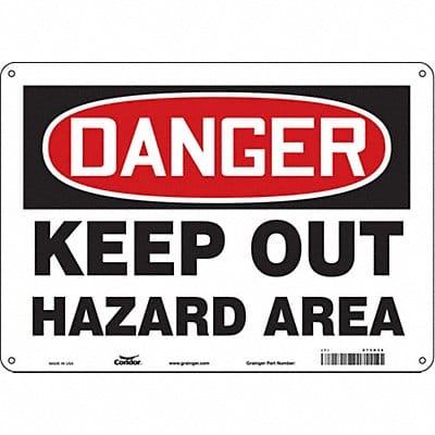 Safety Sign 10 in x 14 in Aluminum