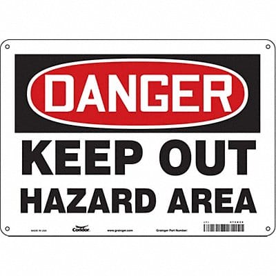 Safety Sign 10 in x 14 in Polyethylene