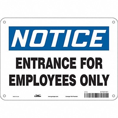 Safety Sign 7 in x 10 in Polyethylene