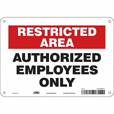 J7024 Safety Sign 7 in x 10 in Aluminum