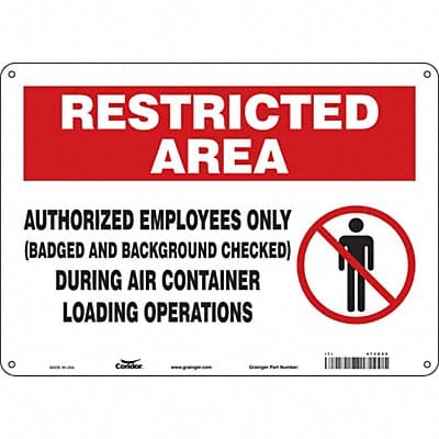 Safety Sign 10 in x 14 in Polyethylene