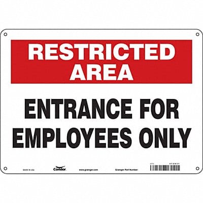 Safety Sign 10 in x 14 in Polyethylene