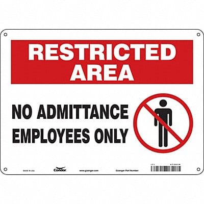 J7026 Safety Sign 10 inx14 in Polyethylene