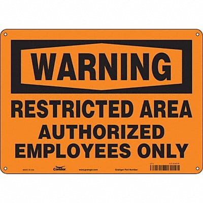 J7957 Safety Sign 10 in x 14 in Polyethylene