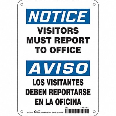 Safety Sign 10 in x 7 in Polyethylene