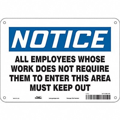 Safety Sign 7 in x 10 in Polyethylene