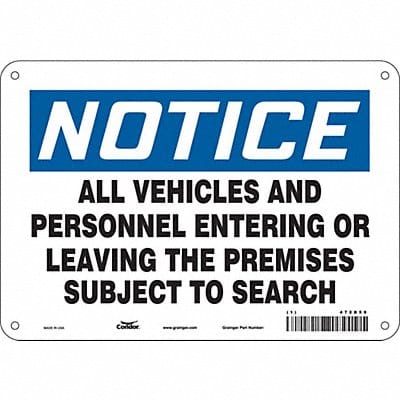 Safety Sign 7 in x 10 in Aluminum