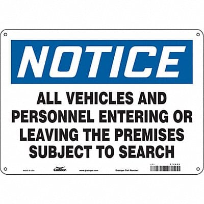 Safety Sign 10 in x 14 in Aluminum