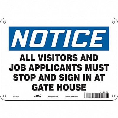 Safety Sign 7 in x 10 in Polyethylene