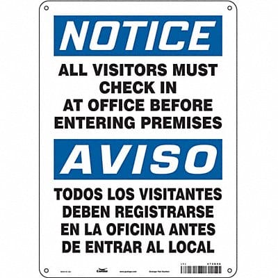 Safety Sign 14 in x 10 in Polyethylene