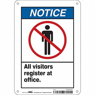 Safety Sign 10 in x 7 in Polyethylene