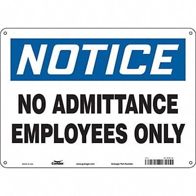 Safety Sign 10 inx14 in Aluminum