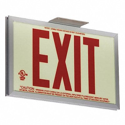 Exit Sign 7 1/2 in x 13 in Plastic