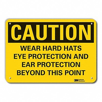 Caution Sign 7 in x 10 in Aluminum